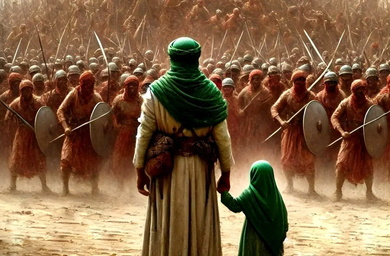 تصویر سازی هوش مصنوعی از بستن رود فرات بر روی امام حسین + عکس 