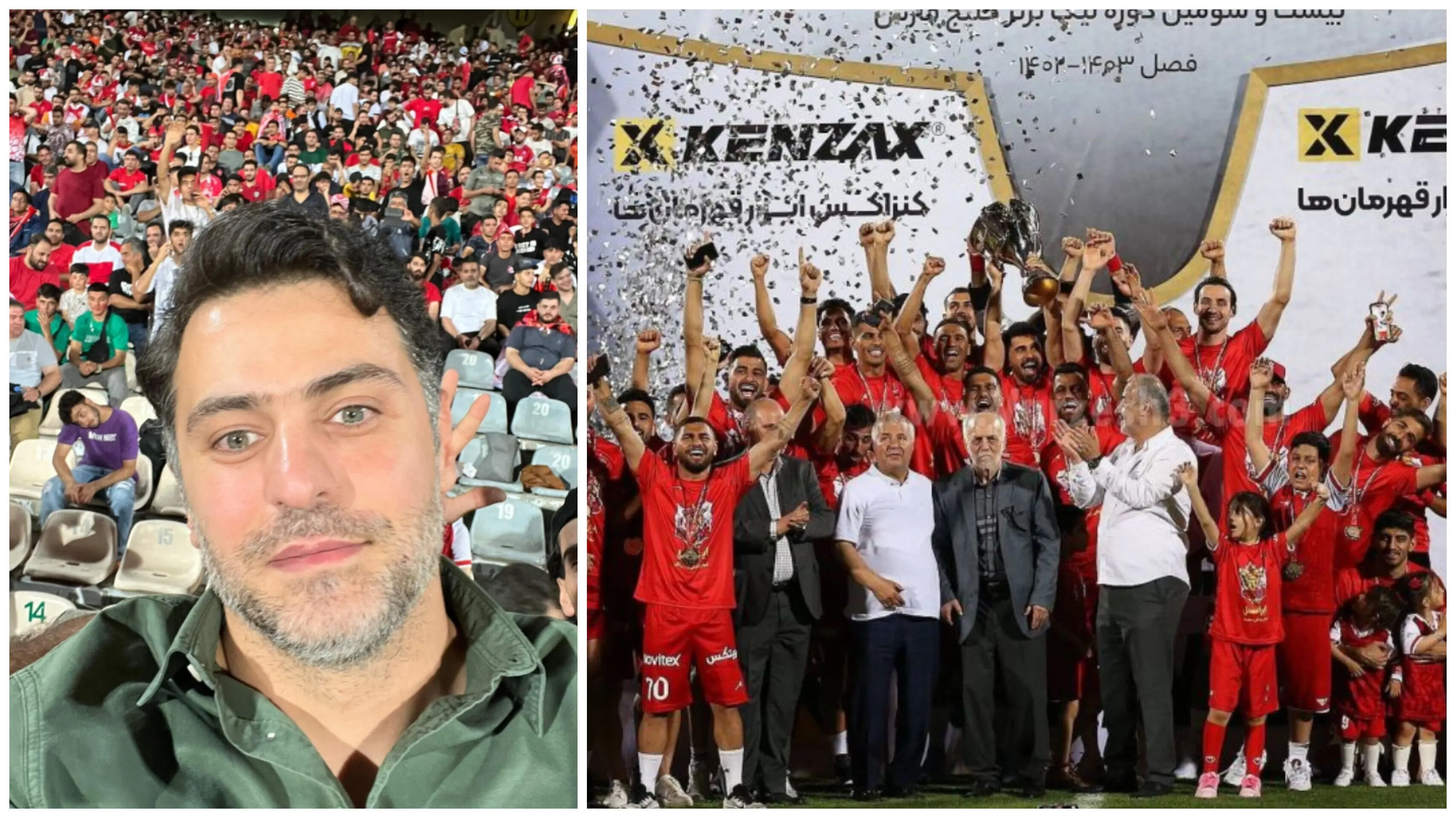 (ویدیو) اوج شادی هنرمندان بعد قهرمانی پرسپولیس از دوربین علی ضیا!