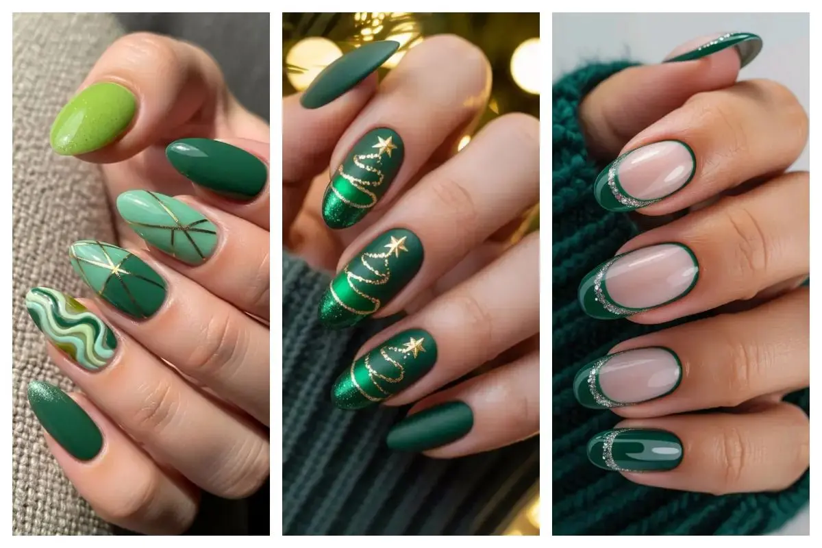 ناخن سبز کریسمسی