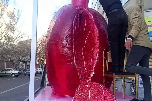 رونمایی از بزرگترین کیک انار در تبریز + ویدیو